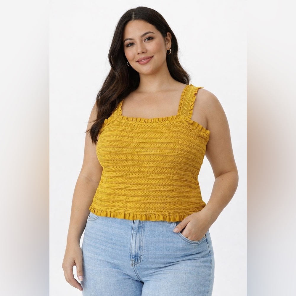 FOREVER 21 3 XL MUSTARD YELLOW CROP TANK